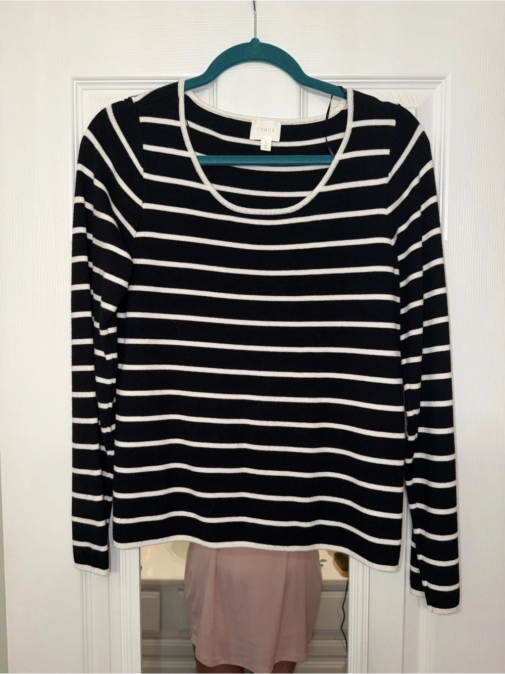 Cyrus Black & White Striped Long Sleeve Tee